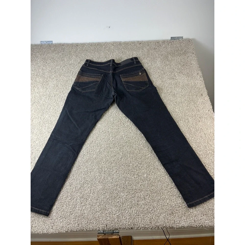 Fried Denim Mens Slim Fit Dark Wash Straight Leg‎ Jeans 32x30 Modern Denim Pants